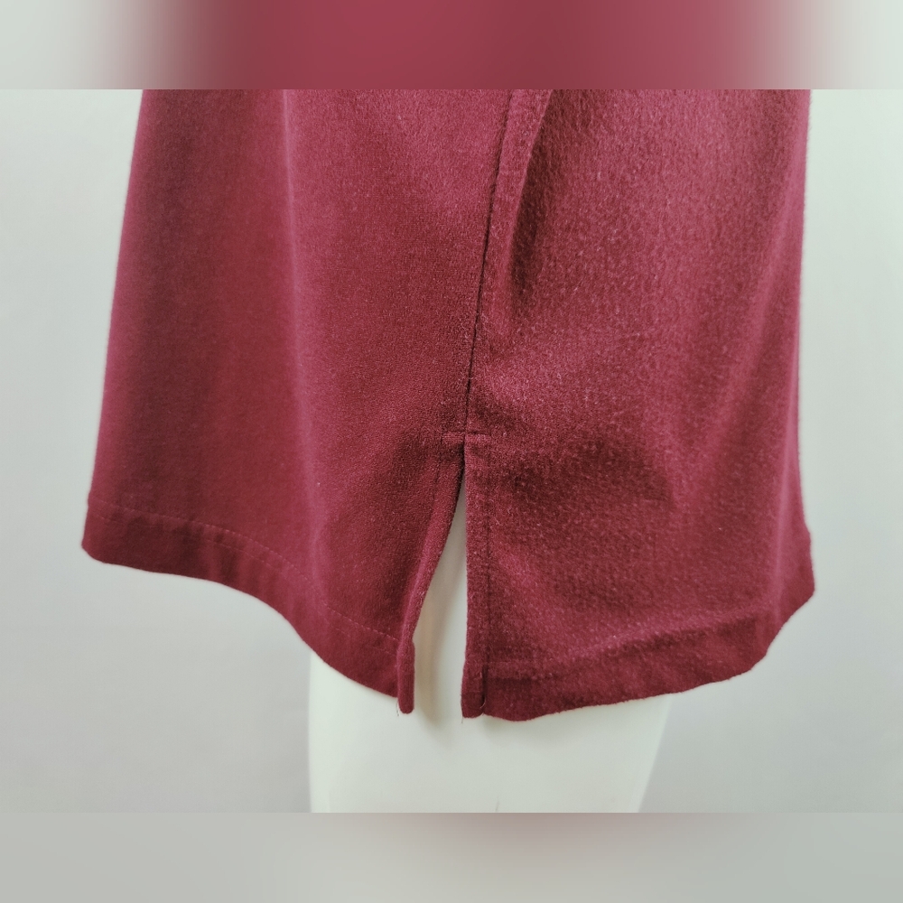 Vtg Company Collection Burgundy Leaf Embroidered button Down Sweater Blouse Sz L - Picture 8 of 13